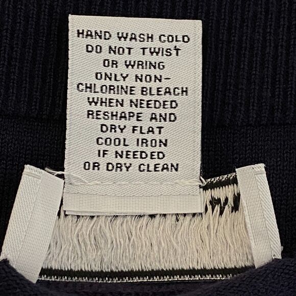 Carmen Marc Valvo Navy Blue Zip Up 3/4 Sleeve Sweater Top Women's Size Small - Picture 6 of 8